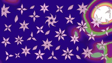 Çiçekler maviye. Eskiz arkaplan modeli. Raster hisseleri. Suluboya, elle çizilmiş.