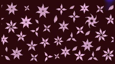 Raster illüstrasyonu. Kahverengi renklerde bahar çiçekleri. Yaprak ve çiçeklerin suluboya resmi, kahverengi renklerdeki çizim deseni.