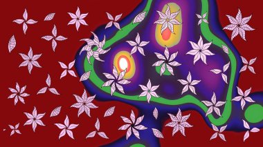 Fantezi çiçekli eskiz deseni, doğal duvar kağıdı, çiçek desenli kıvrım çizimi. Paisley el çizimi elementler. Ev dekoru.