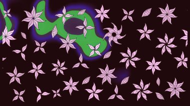 Renkli Bahar Teması eskiz kalıbı. Raster güzel kumaş deseni çiziyor. Düz Çiçek Elementleri Tasarımı. Çiçek deseni.