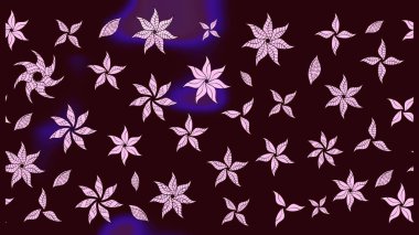 Kahverengi renklerde bahar çiçekleri. Raster illüstrasyonu. Yaprak ve çiçeklerin suluboya resmi, kahverengi renklerdeki çizim deseni.