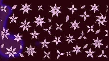 Renkli Yaz Temalı eskiz kalıbı. Raster illüstrasyonundaki çiçek desenli çizim. Kahverengi renkli çiçekler. Düz Çiçek Elementleri Tasarımı.