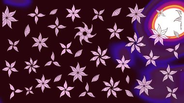 Kahverengi renklerde. Çiçekli güzel suluboya desen. Raster illüstrasyonu.