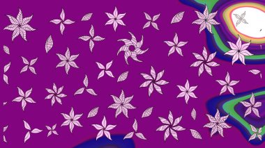 Asya tekstil tarzında. Güzel kumaş deseni. Raster illüstrasyonu. Renkli Bahar Teması eskiz kalıbı. Düz Çiçek Elementleri Tasarımı. Çiçek desenini çiz.