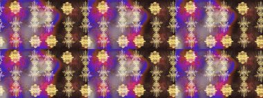 Güzel kar tanesi. Raster illüstrasyonu. Soyut kış kahverengisi, mor ve mor süslemeler. Renkli arka planda izole tatlı kar taneleri. Yuvarlak raster kar tanesi.