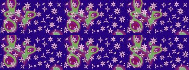 Arkaplan dokusu, duvar kağıdı, mavi renkli çiçek teması. Kabile sanatı boho baskısı, klasik çiçek arkaplanı. Soyut etnik raster çizim kalıbı.