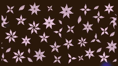 Küçük çiçekli basit bir çiçek çizimi. Moda baskısı, albüm, ambalaj kağıdı ve duvar kağıdı için zarif dekoratif süslemeler. Kahverengi renkte sevimli çiçekler. Raster illüstrasyonu.