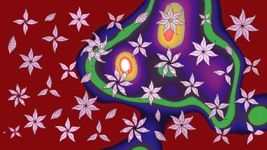 Fantezi çiçekli eskiz deseni, doğal duvar kağıdı, çiçek desenli kıvrım çizimi. Paisley el çizimi elementler. Ev dekoru.