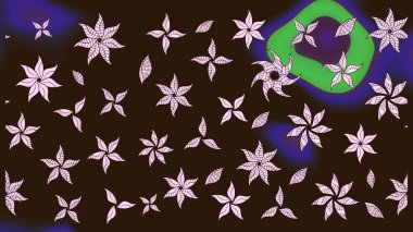 Kahverengi renkli güzel bir tekstil. Suluboya çiçekli çiçek deseni. Raster illüstrasyonu.