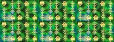 Yeşil, sarı ve mavi renkler üzerine şirin soyut kar tanesi raster tasarımı. Düz kar karalama ikonları, yılbaşı afişi için kar taneleri silueti, kartlar. Yeni yıl kar tanesi.