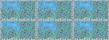 Kusursuz. Sonsuz. Çizim, karalama, karalama. Mavi arka planda kelebekler. Kelebekli tasarım. Raster illüstrasyonu.