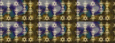 Raster illüstrasyonu. Düz yatıyordu. Kış konsepti Renkli kar tanelerinden oluşan kış deseni.