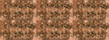 Raster kahverengi, bej ve turuncu kar tanelerinden izole edilmiş. Renkli kar taneleri Raster çizimi. Güzel kış süsleri..