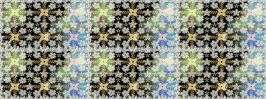 Raster illüstrasyonunda kusursuz çiçek deseni. Güzel kumaş deseni. Düz Çiçek Elementleri Tasarımı. Renkli Bahar Teması Kusursuz Arkaplan.