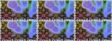 Raster illüstrasyonu. Mavi renkli Asya tekstili. Kusursuz çiçek deseni.