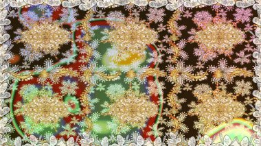 Damask pürüzsüz yineleme kalıbı. Barok tarzında altın çiçekli süs. Antika altın tekrarlanabilir duvar kağıdı. Kahverengi renklerde altın element.