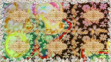 Geleneksel oryantasyon süsü. Klasik klasik klasik arka plan. Tarafsız renklerde, altın elementlerle kusursuz desen. Klasik raster altın pürüzsüz desen.