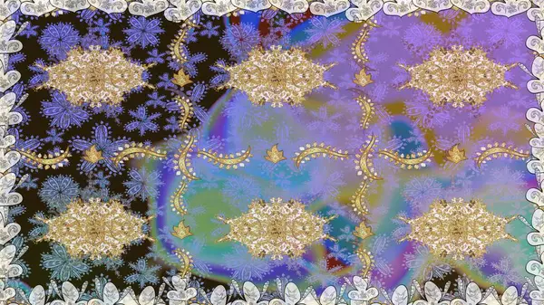 Paisleys zarif çiçek desenli arkaplan duvar kâğıdı çizimi klasik stil, modern 3D çizgili sanat ve menekşe desenli çiçek yaprakları ve süslemeleri..