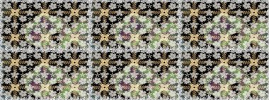 Raster illüstrasyonu. Çiçeksiz desenli arka plan, darbeler, sıçramalar, yaz çiçekleri. Gri renkli çiçekler.