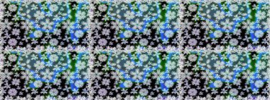 Raster illüstrasyonu. Küçük çiçekteki sevimli çiçek deseni. Mavi ve nötr renkte çiçekler.