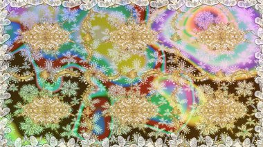 Şam, tasarım için kusursuz desen. Tarafsız renklerde, altın elementli pürüzsüz desen.