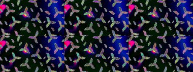 Raster resim. Raster kar taneleri desen. Renkli arka plan üzerinde raster sevimli kar taneleri.