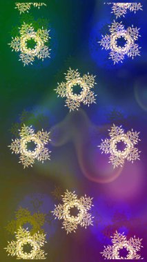 Raster illüstrasyonu. Renkli arka planda güzel kar taneleri. Kar tanesi ikonu, izole edilmiş. Düz tasarım.