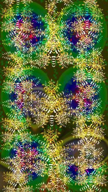 Yeni yıl kar tanesi. Güzel soyut kar taneleri raster tasarımı. Düz kar karalama ikonları, kar taneleri silueti yeşil, gri ve sarı renkler Noel afişi için, kartlar.