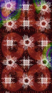 Raster skeci. Kar tanesi raster arka planı. Xmas Frost kar taneleri izole edilmiş siluet sembolü. Kış kahverengisi, kırmızı ve nötr noel kar kristal elementi. Meteoroloji buz koleksiyonu.