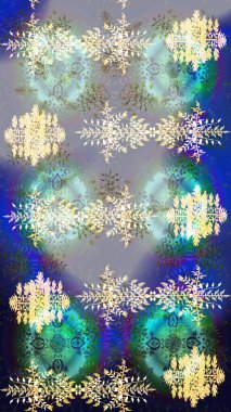 Kar tanesi rengarenk desen. Raster illüstrasyonu. Kar taneleri deseni. Soyut kar taneleri arkaplanda izole edilmiş düz dizayn. Raster kar taneleri arkaplanı.