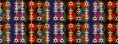 Kahverengi, kırmızı ve mor renkli kristal kar taneleri. Raster illüstrasyonu.