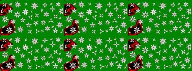 Küçük çiçekteki sevimli çiçek deseni. Varicologreen Raster çizimi. Birçok yeşil soyut çiçekli tropikal çizim deseni.