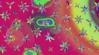 Mor renkte çiçekler. Düz Çiçek Elementleri Tasarımı. Renkli Bahar Teması eskiz kalıbı. Sevimli çiçek raster deseni.