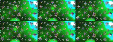 Çiçekli karalama şeklinde Raster çiçek deseni. Yeşil renkli çiçekler. Yumuşak, yaz çiçekli arka plan.