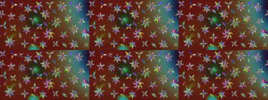 Tekstil, kumaş, kapaklar, duvar kağıtları, baskı, naylon, koleksiyon defteri, örgü, dekupaj için güzel bir eskiz. Küçük kahverengi çiçekli oldukça eski bir besin torbası deseni. Millefleurlar.