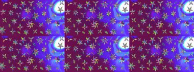 Güzel kumaş deseni. Raster suluboya çiçek deseni, narin çiçekler, mor çiçekler, tebrik kartı şablonu..