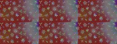 Kahverengi renklerde bahar çiçekleri. Raster illüstrasyonu. Çiçekli yumuşak bir eskiz şekli. Raster çiçekleri klasik tarzda resmedilir..