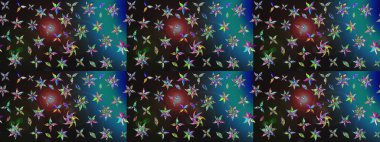 Gri renkli çiçekler. Kumaş desenli papatya çiçekleri ayrıntıları.