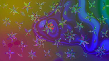 Şirin karalamalı çiçek desenli çizim. Raster illüstrasyonu. Raster illüstrasyonu. Eskiz tarzı kahverengi renklerde. El yapımı çiçek ve bitki koleksiyonu.