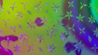 Raster çiçekleri klasik tarzda çizilmiş. Raster illüstrasyonu. Çiçekli yumuşak bir eskiz şekli. Yumuşak, yeşil renkte bahar çiçekleri.