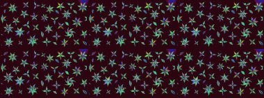 Yumuşak, yaz çiçekli arka plan. Çiçekli karalama şeklinde Raster çiçek deseni. Kahverengi renkte çiçekler.