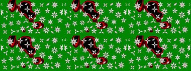 Küçük yeşil çiçeklerle oldukça eski bir besin torbası deseni. Tekstil, kumaş, kapaklar, duvar kağıtları, baskı, paket, koleksiyon defteri, örgü, dekupaj için çiçek arkaplanı..