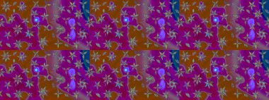 Raster illüstrasyonu. Mor renkli bir papatya deseni. Mor renklerde.