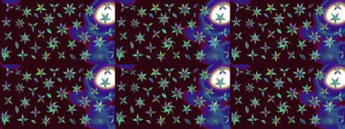 Renkli Bahar Teması eskiz kalıbı. Kahverengi renkli çiçekler. Çiçekli çizim şekli. Düz Çiçek Elementleri Tasarımı.