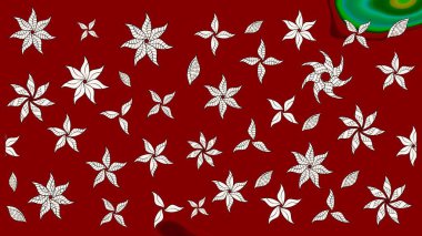 Tekrar eden çiçek arkaplanı, zarif kırmızı çiçek duvar kağıdı. Kırmızı renkler üzerine çiçek desenli çizimler, el yapımı papatyalar, papatyalar..