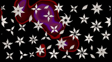 Tropik çiçekler. Gömlek, arka plan modelini çiz. Siyah ve nötr renkte çiçekler.