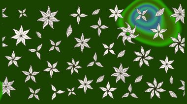 Tekrar eden çiçek arkaplanı, zarif yeşil ve nötr çiçek duvar kağıdı. Yeşil ve nötr renkler üzerine çiçek desenli çizimler, el yapımı papatyalar, papatyalar..