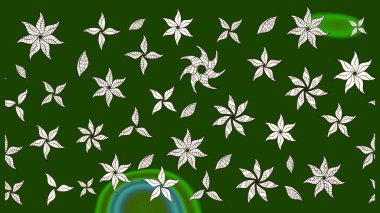 Raster illüstrasyonu. Yeşil ve nötr renklerde çiçekler. Çizim çiçek deseni duvar kağıdı için kullanılabilir.