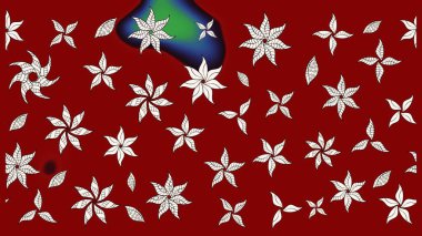 Kırmızı ve nötr renklerde çiçekler. Küçük çiçekte sevimli çiçek deseni var..