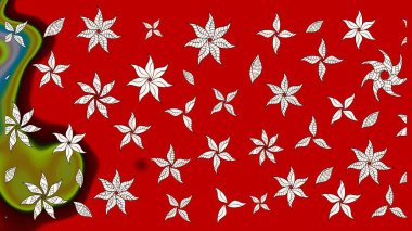 Düz Çiçek Elementleri Tasarımı. Raster güzel kumaş deseni çiziyor. Çiçek deseni. Renkli Bahar Teması çizim şablonu.